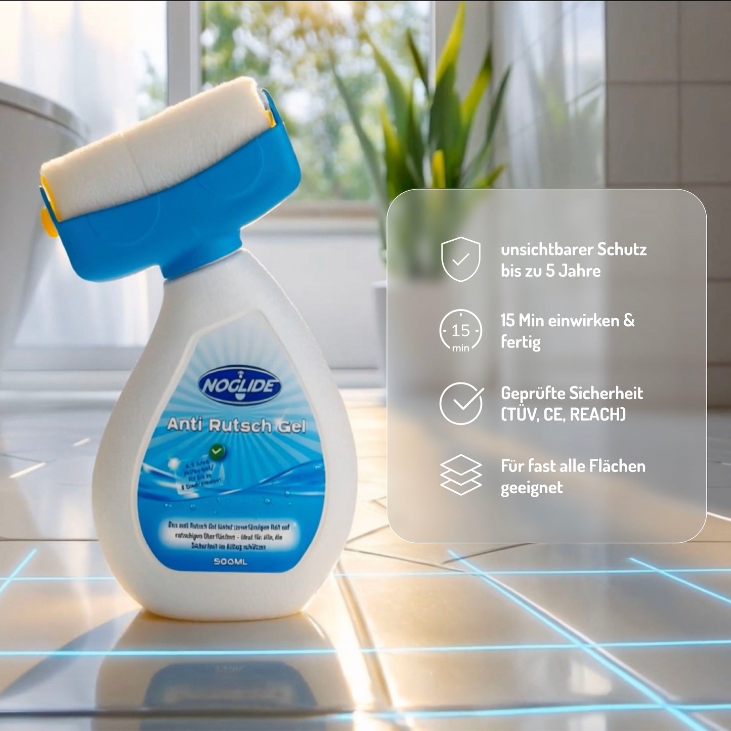 NoGlide® Anti-Rutsch-Gel – Unsichtbarer Schutz für dein Zuhause